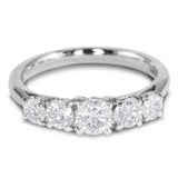 Platinum 1.00ct Five Diamond Graduated Eternity Ring