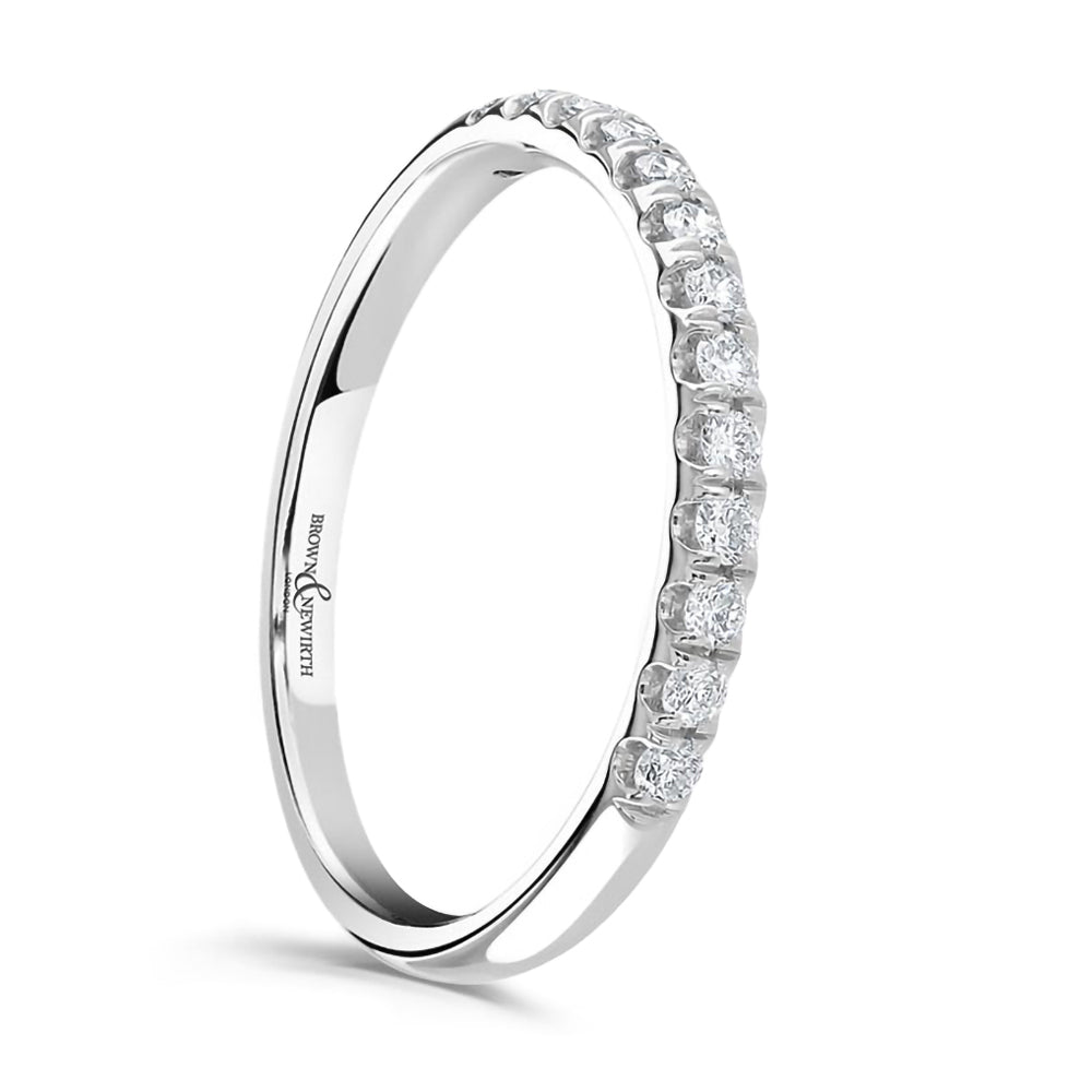 Platinum 0.25ct Round Brilliant Cut Diamond Claw Set Half Eternity Ring