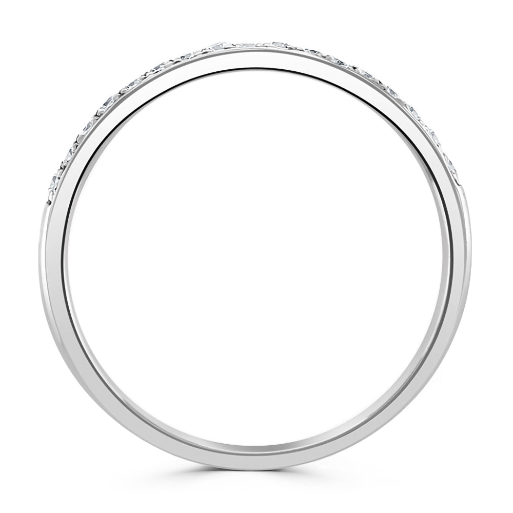 Platinum 0.33ct Round Brilliant Cut Diamond Grain Set Half Eternity Ring