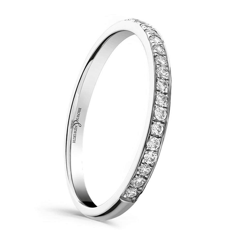 Platinum 0.33ct Round Brilliant Cut Diamond Grain Set Half Eternity Ring