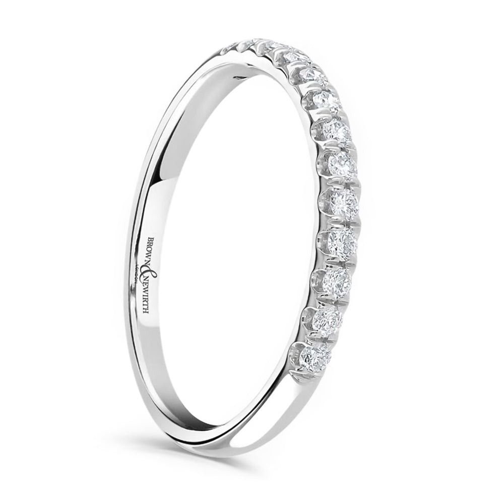 Platinum 0.33ct Round Brilliant Cut Diamond Claw Set Half Eternity Ring