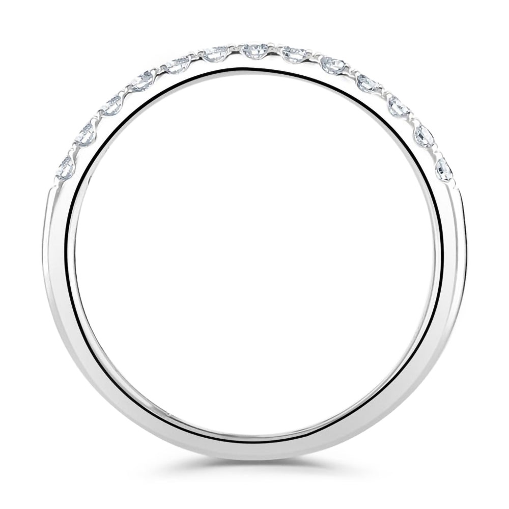 Platinum 0.33ct Round Brilliant Cut Diamond Claw Set Half Eternity Ring