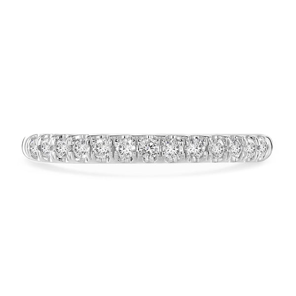 Platinum 0.33ct Round Brilliant Cut Diamond Claw Set Half Eternity Ring