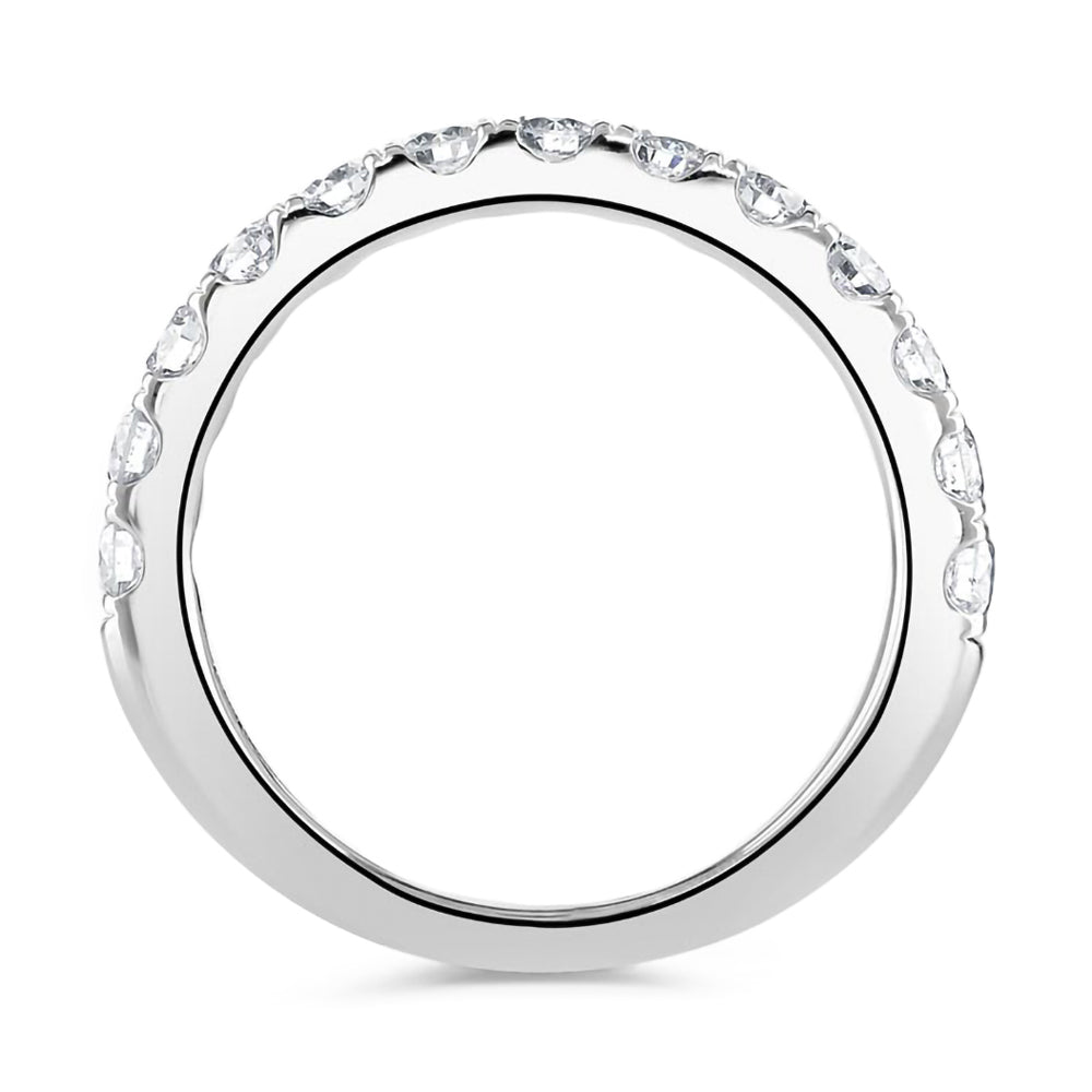 Platinum 0.75ct Round Brilliant Cut Diamond Claw Set Half Eternity Ring