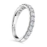Platinum 0.75ct Round Brilliant Cut Diamond Claw Set Half Eternity Ring