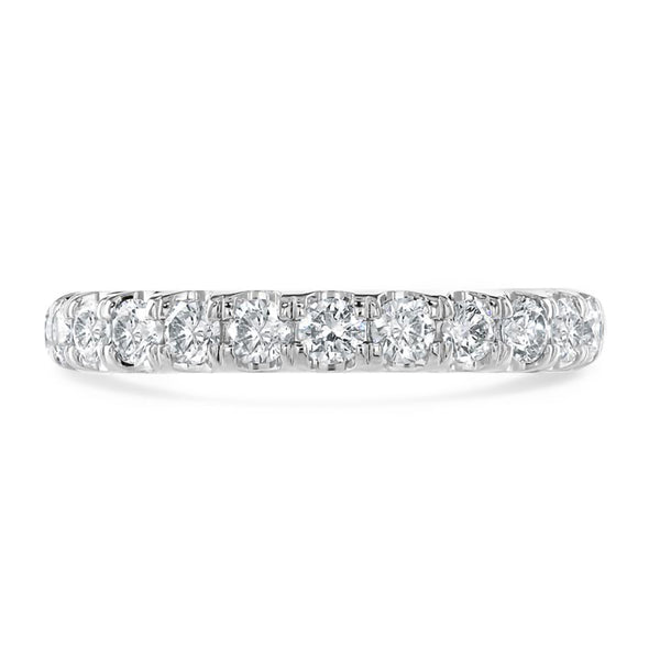 Platinum 0.75ct Round Brilliant Cut Diamond Claw Set Half Eternity Ring