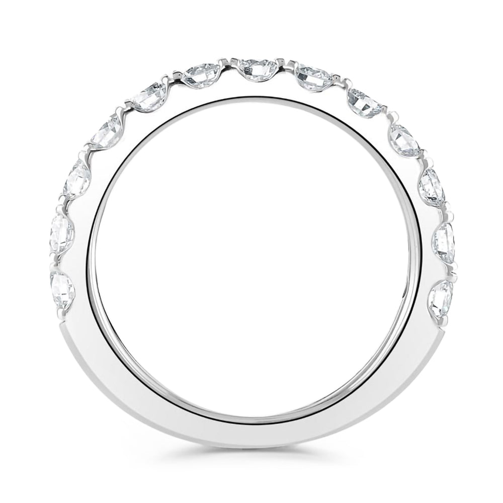 Platinum 1.00ct Round Brilliant Cut Diamond Claw Set Half Eternity Ring