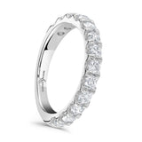 Platinum 1.00ct Round Brilliant Cut Diamond Claw Set Half Eternity Ring