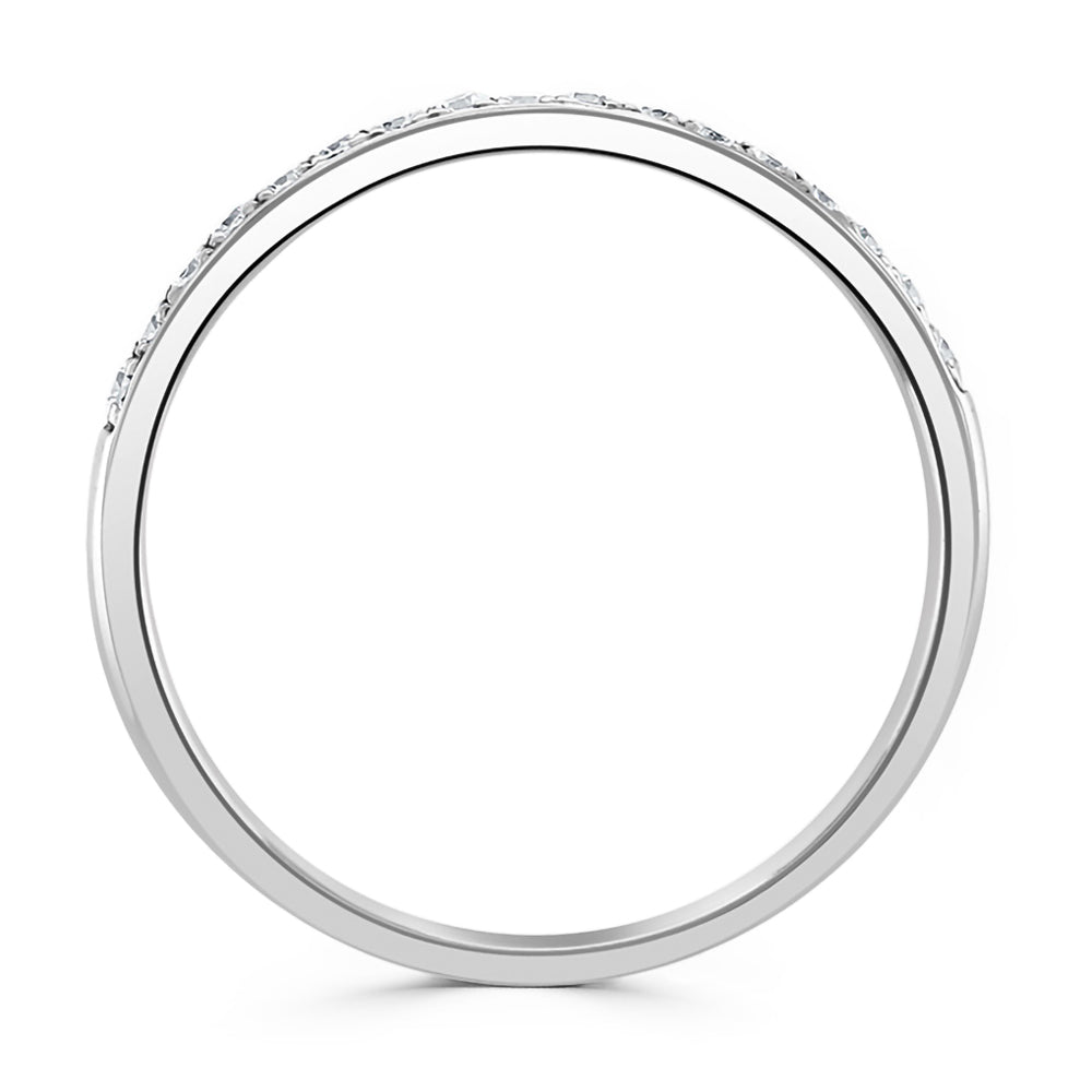 Platinum 0.10ct Round Brilliant Cut Diamond Grain Set Half Eternity Ring