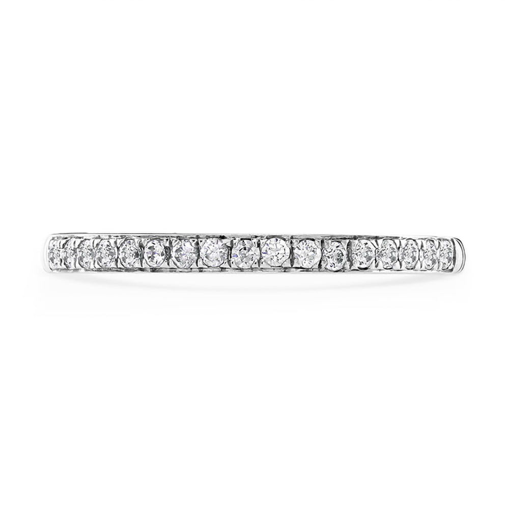 Platinum 0.10ct Round Brilliant Cut Diamond Grain Set Half Eternity Ring