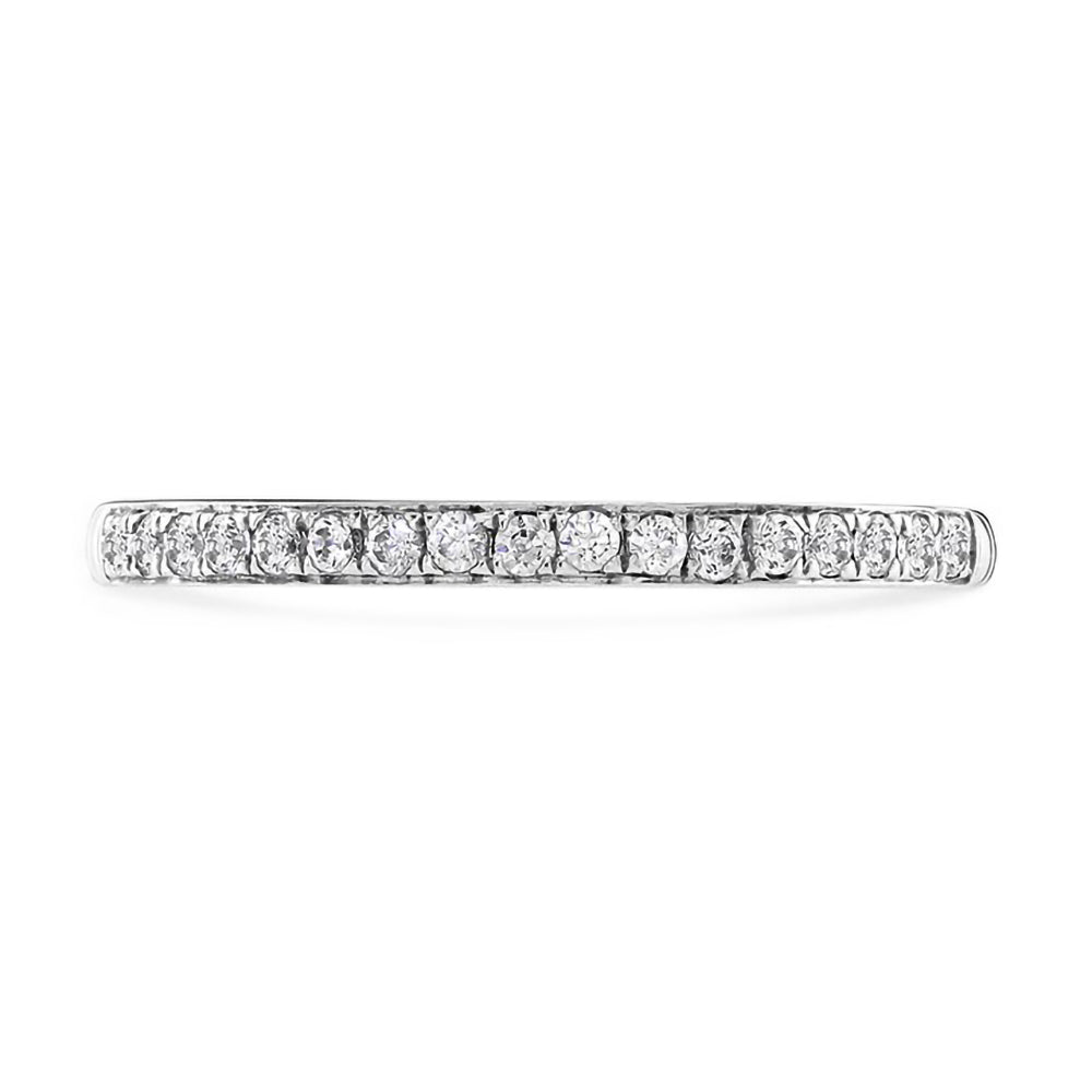 Platinum 0.15ct Round Brilliant Cut Diamond Grain Set Half Eternity Ring