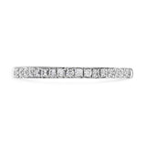 Platinum 0.15ct Round Brilliant Cut Diamond Grain Set Half Eternity Ring