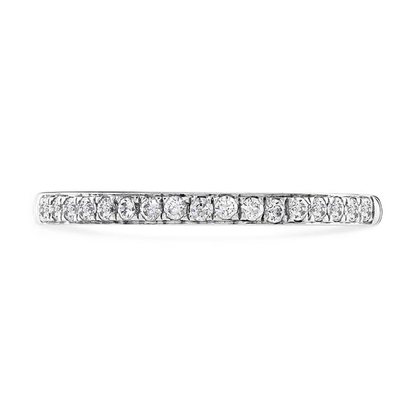 Platinum 0.15ct Round Brilliant Cut Diamond Grain Set Half Eternity Ring