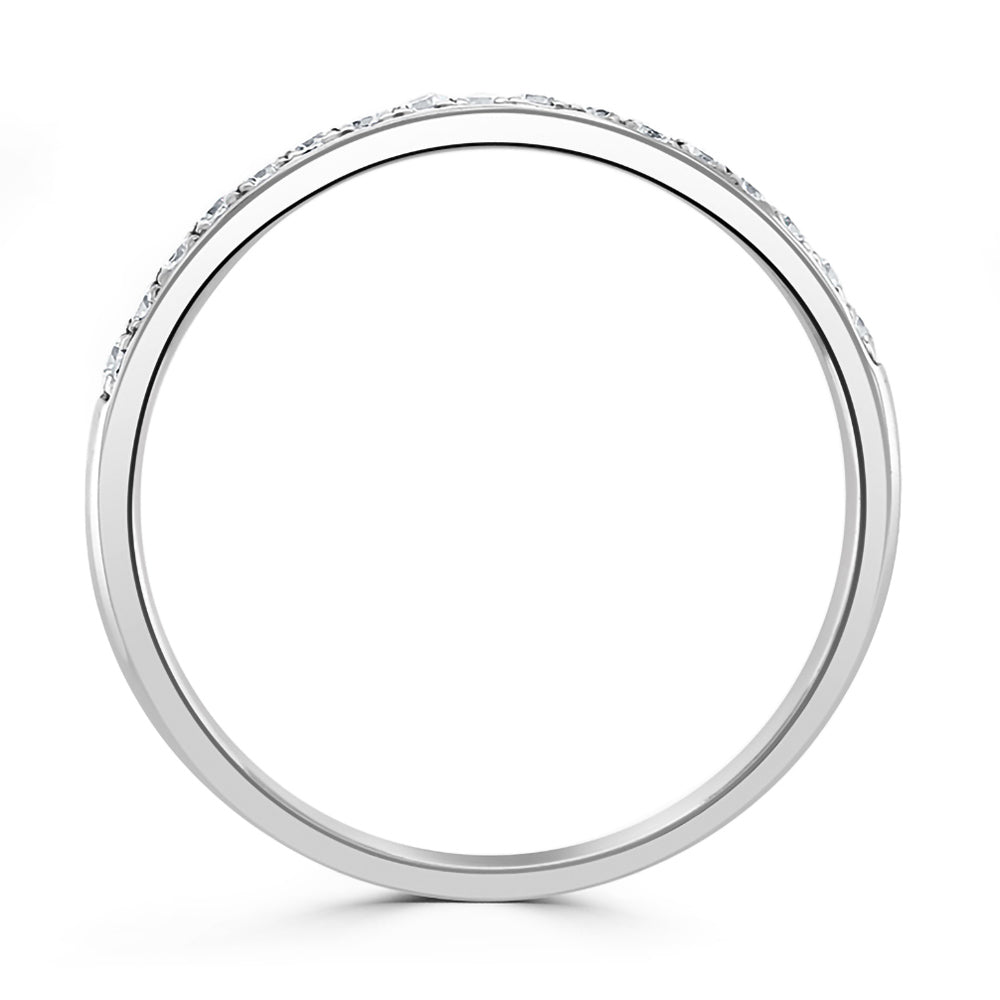 Platinum 0.20ct Round Brilliant Cut Diamond Grain Set Half Eternity Ring