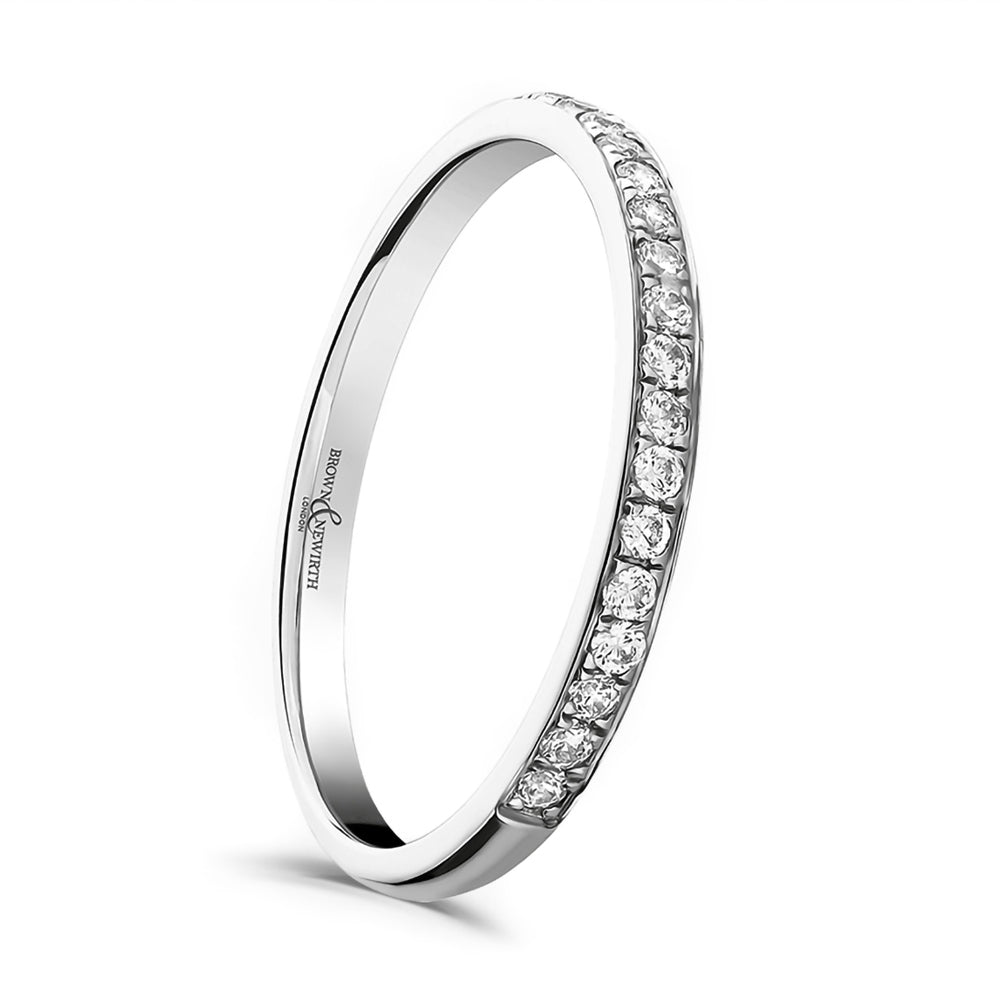 Platinum 0.20ct Round Brilliant Cut Diamond Grain Set Half Eternity Ring