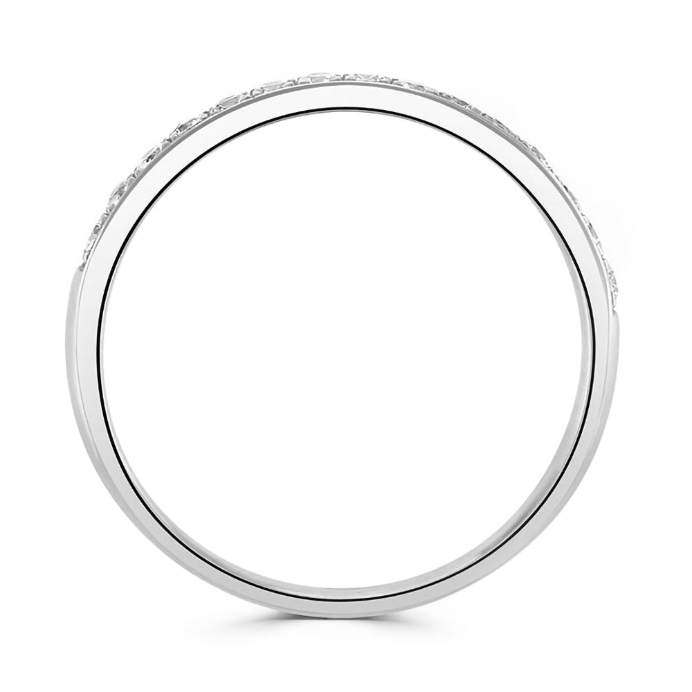 Platinum 0.25ct Round Brilliant Diamond Grain Set Half Eternity Ring