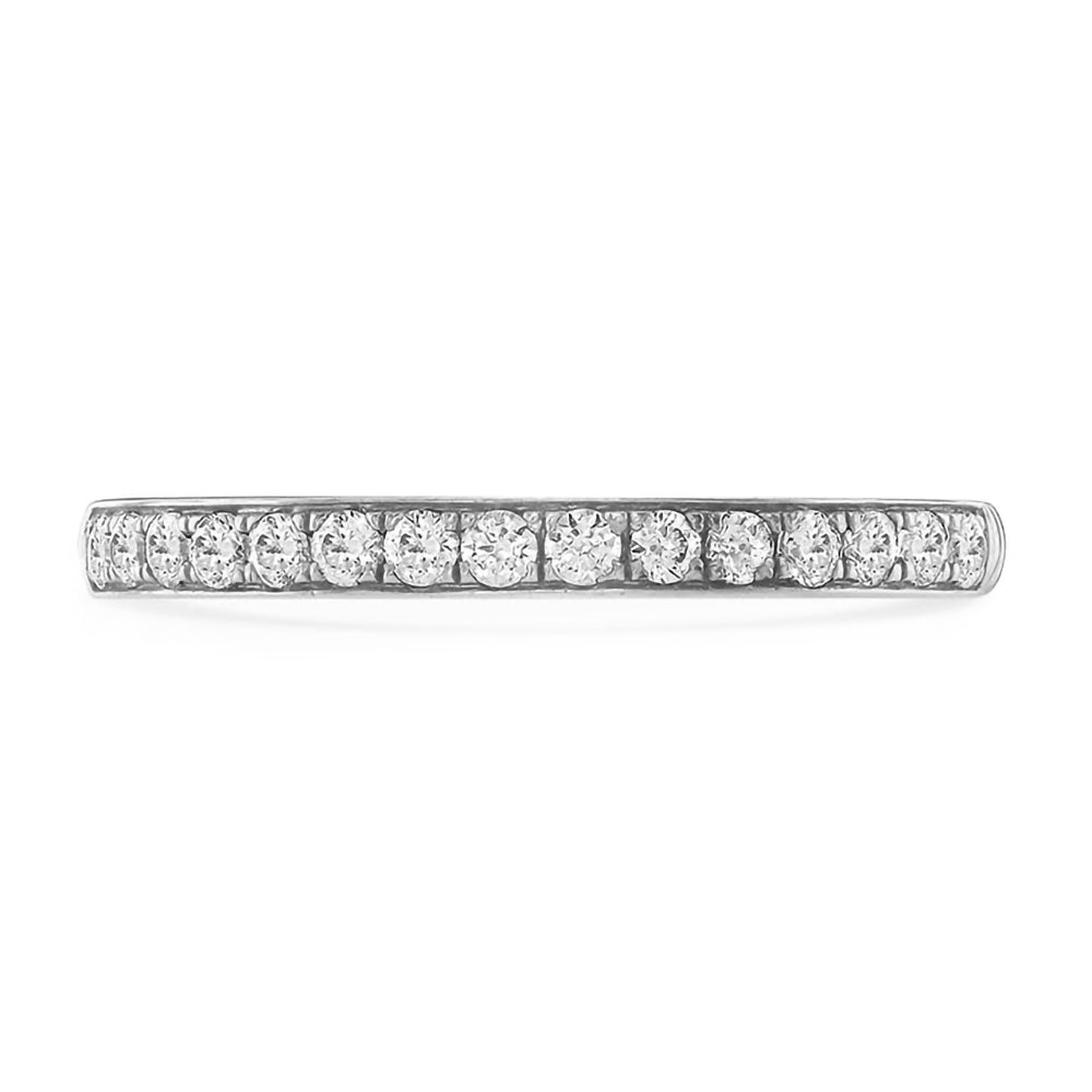 Platinum 0.25ct Round Brilliant Diamond Grain Set Half Eternity Ring
