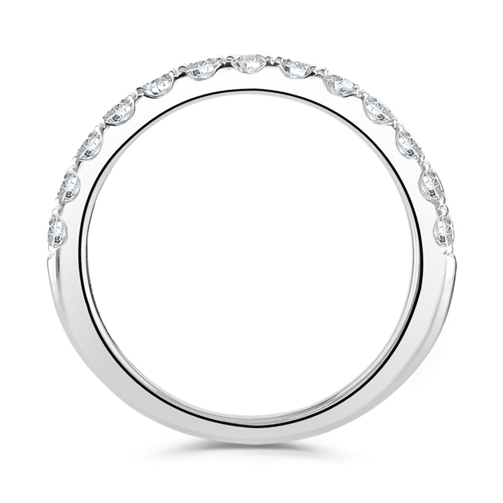 Platinum 0.50ct Round Brilliant Cut Diamond Claw Set Half Eternity Ring