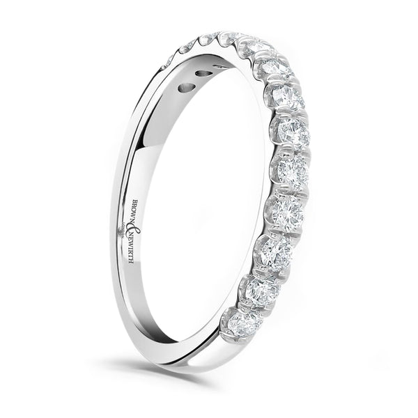 Platinum 0.50ct Round Brilliant Cut Diamond Claw Set Half Eternity Ring