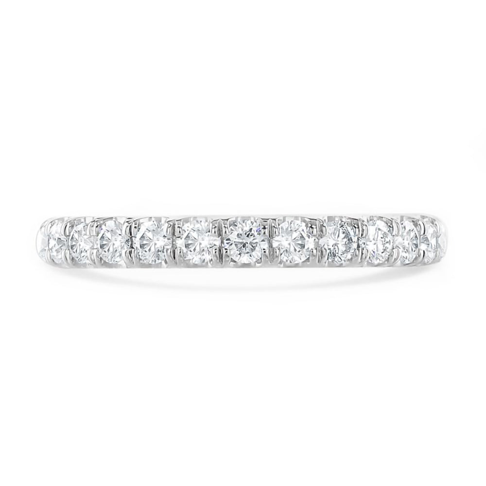 Platinum 0.50ct Round Brilliant Cut Diamond Claw Set Half Eternity Ring