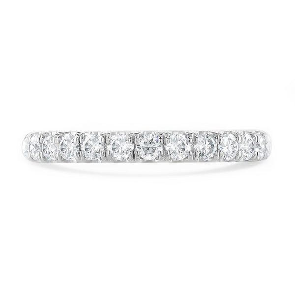 Platinum 0.50ct Round Brilliant Cut Diamond Claw Set Half Eternity Ring