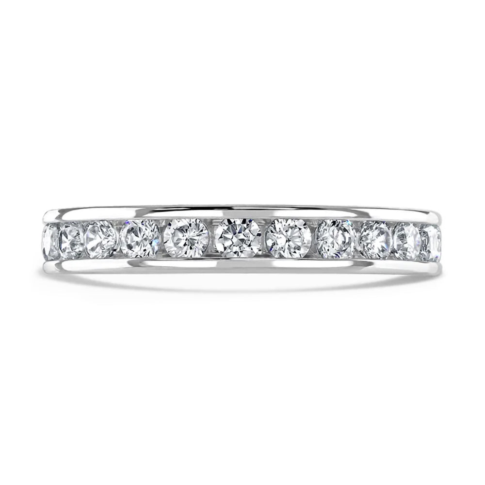 Platinum 1.50ct Round Brilliant Cut Diamond Channel Set Full Eternity Ring