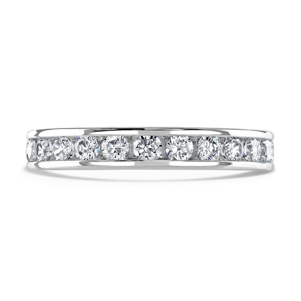 Platinum 1.50ct Round Brilliant Cut Diamond Channel Set Full Eternity Ring
