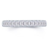 Platinum 0.75ct Emerald Cut Diamond Claw Set Half Eternity Ring