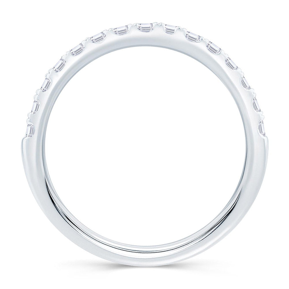 Platinum 1.50ct Emerald Cut Diamond Claw Set Half Eternity Ring