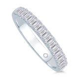 Platinum 1.50ct Emerald Cut Diamond Claw Set Half Eternity Ring