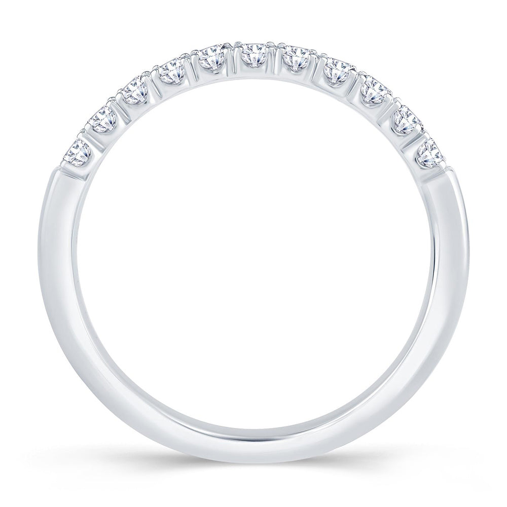 Platinum 1.00ct Oval Cut Diamond Claw Set Half Eternity Ring