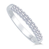 Platinum 1.00ct Oval Cut Diamond Claw Set Half Eternity Ring