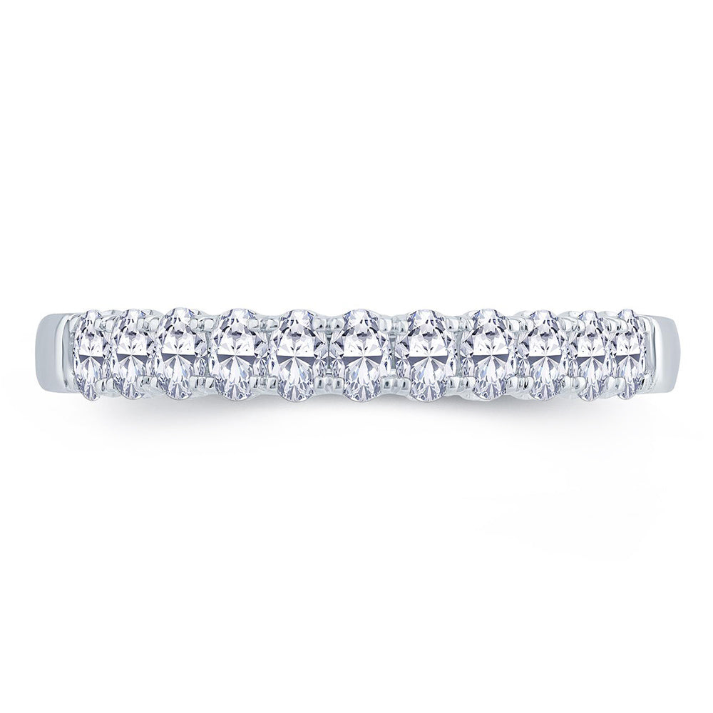 Platinum 1.00ct Oval Cut Diamond Claw Set Half Eternity Ring
