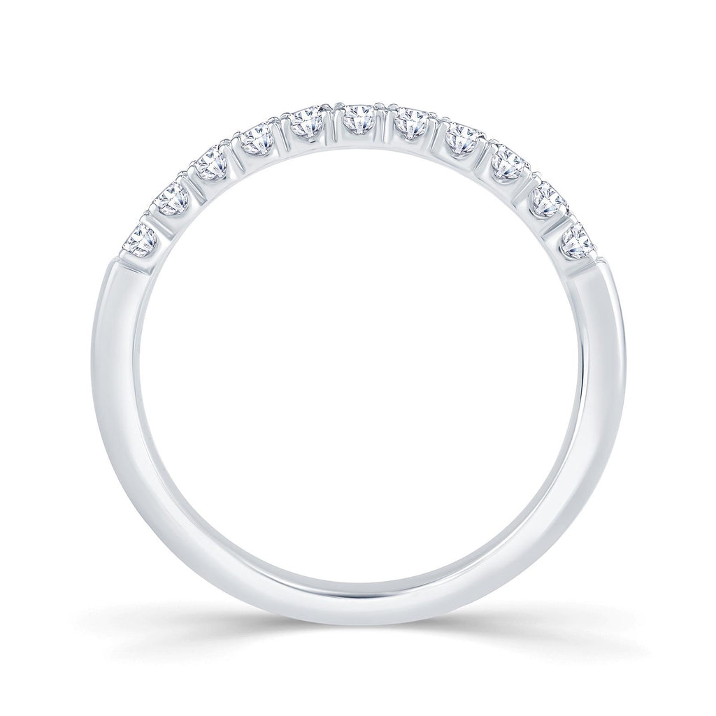Platinum 1.00ct Oval Cut Diamond Claw Set Half Eternity Ring