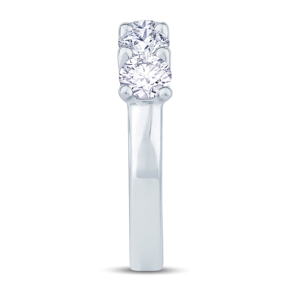 Platinum 1.00ct Round Brilliant Cut Diamond Half Eternity Ring