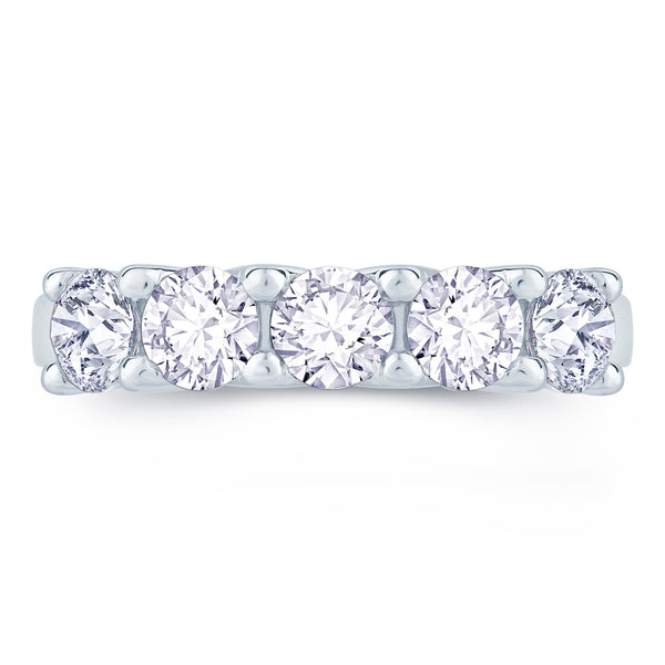 Platinum 1.00ct Round Brilliant Cut Diamond Half Eternity Ring