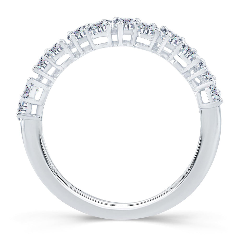 Platinum 1.00ct Pear Cut Diamond Claw Set Half Eternity Ring