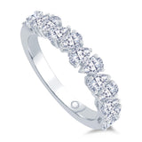 Platinum 1.00ct Pear Cut Diamond Claw Set Half Eternity Ring