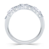 Platinum 1.00ct Pear And Emerald Cut Diamond Claw Set Half Eternity Ring