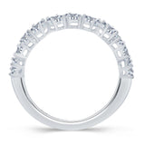 Platinum 1.00ct Pear, Emerald And Oval Cut Diamond Claw Set Half Eternity Ring