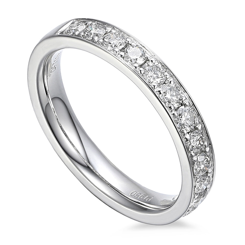Platinum 0.20ct Round Brilliant Cut Diamond Channel Set Half Eternity Ring