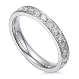 Platinum 0.20ct Round Brilliant Cut Diamond Channel Set Half Eternity Ring