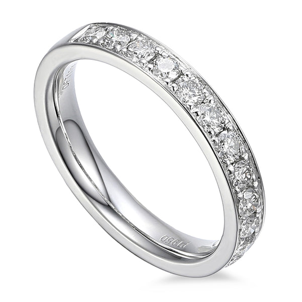 Platinum 0.20ct Round Brilliant Cut Diamond Channel Set Half Eternity Ring
