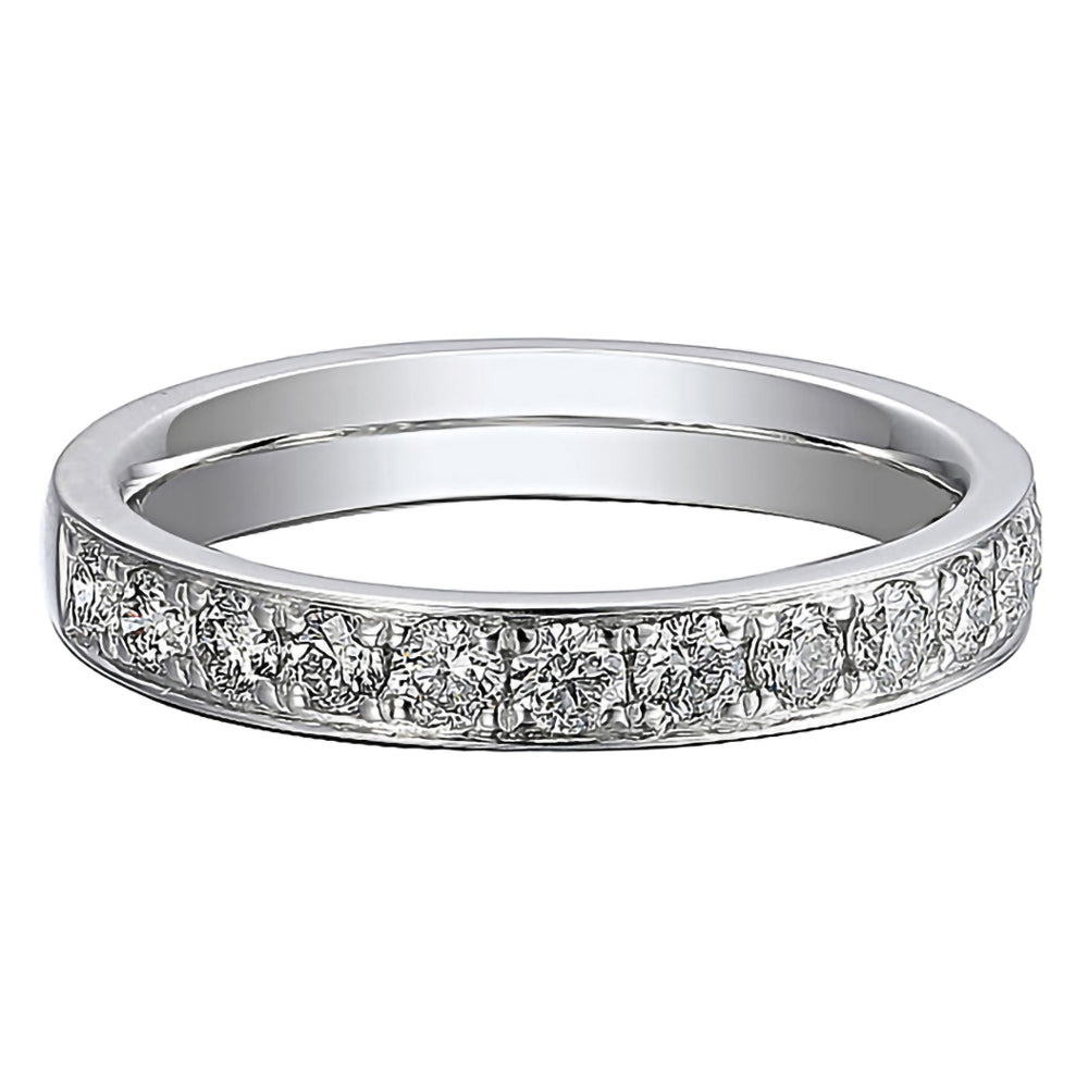 Platinum 0.20ct Round Brilliant Cut Diamond Channel Set Half Eternity Ring