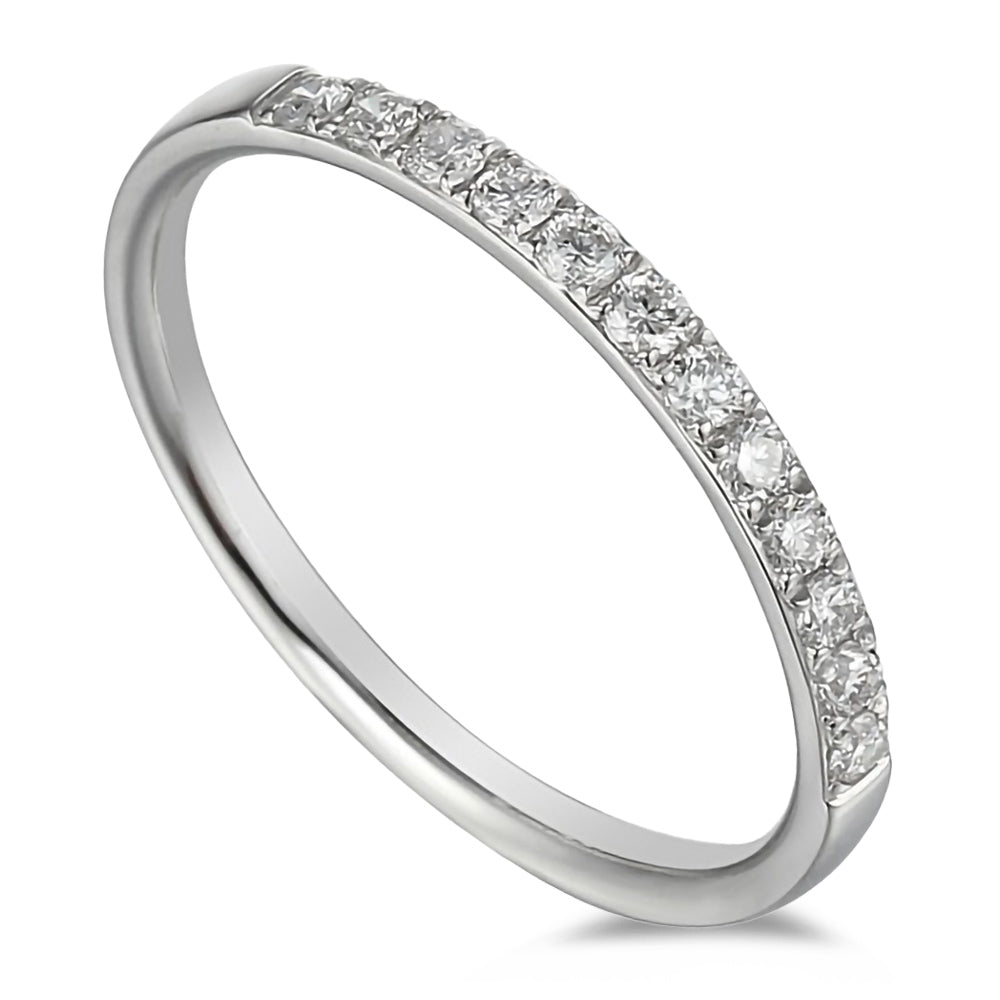 Platinum 0.40ct Round Brilliant Cut Diamond Half Eternity Ring