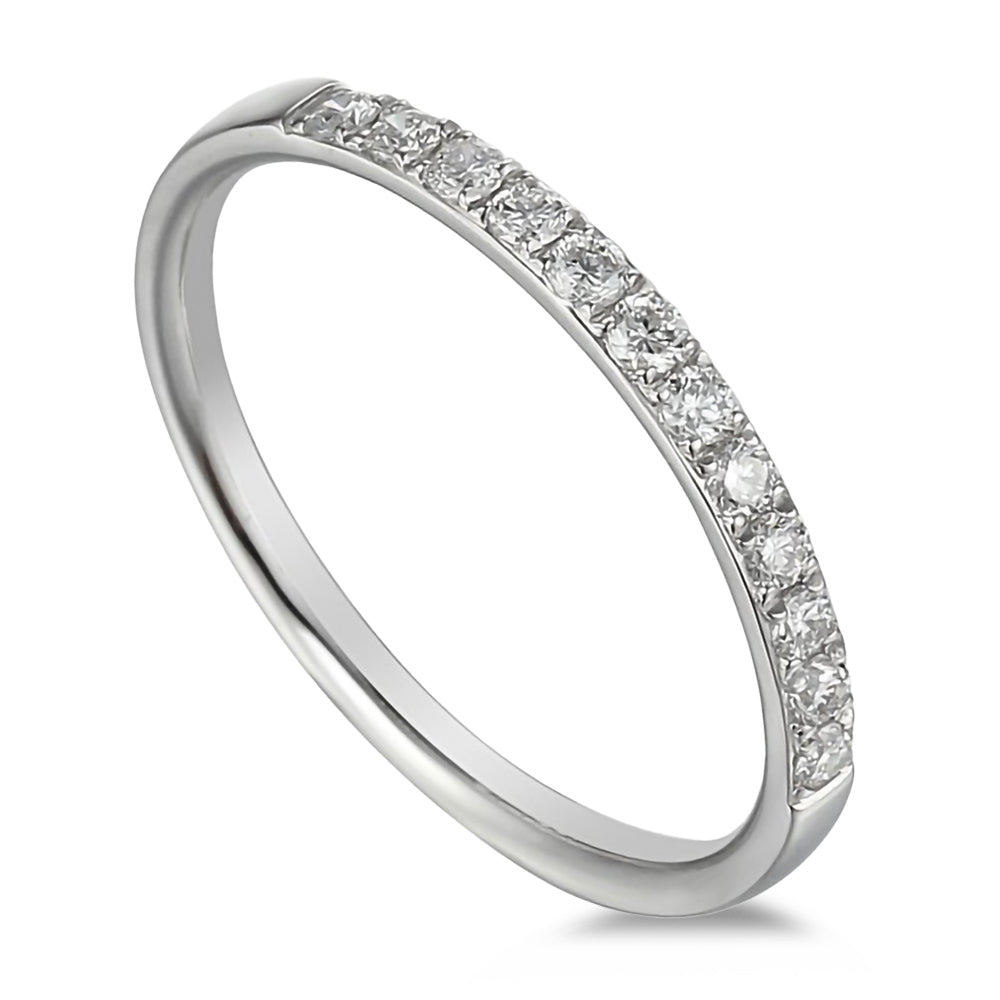 Platinum 0.60ct Round Brilliant Cut Diamond Half Eternity Ring