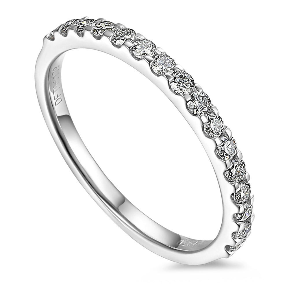 Platinum 0.75ct Round Brilliant Cut Diamond Half Eternity Ring