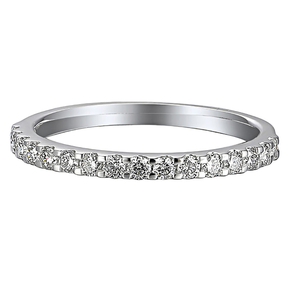 Platinum 0.75ct Round Brilliant Cut Diamond Half Eternity Ring
