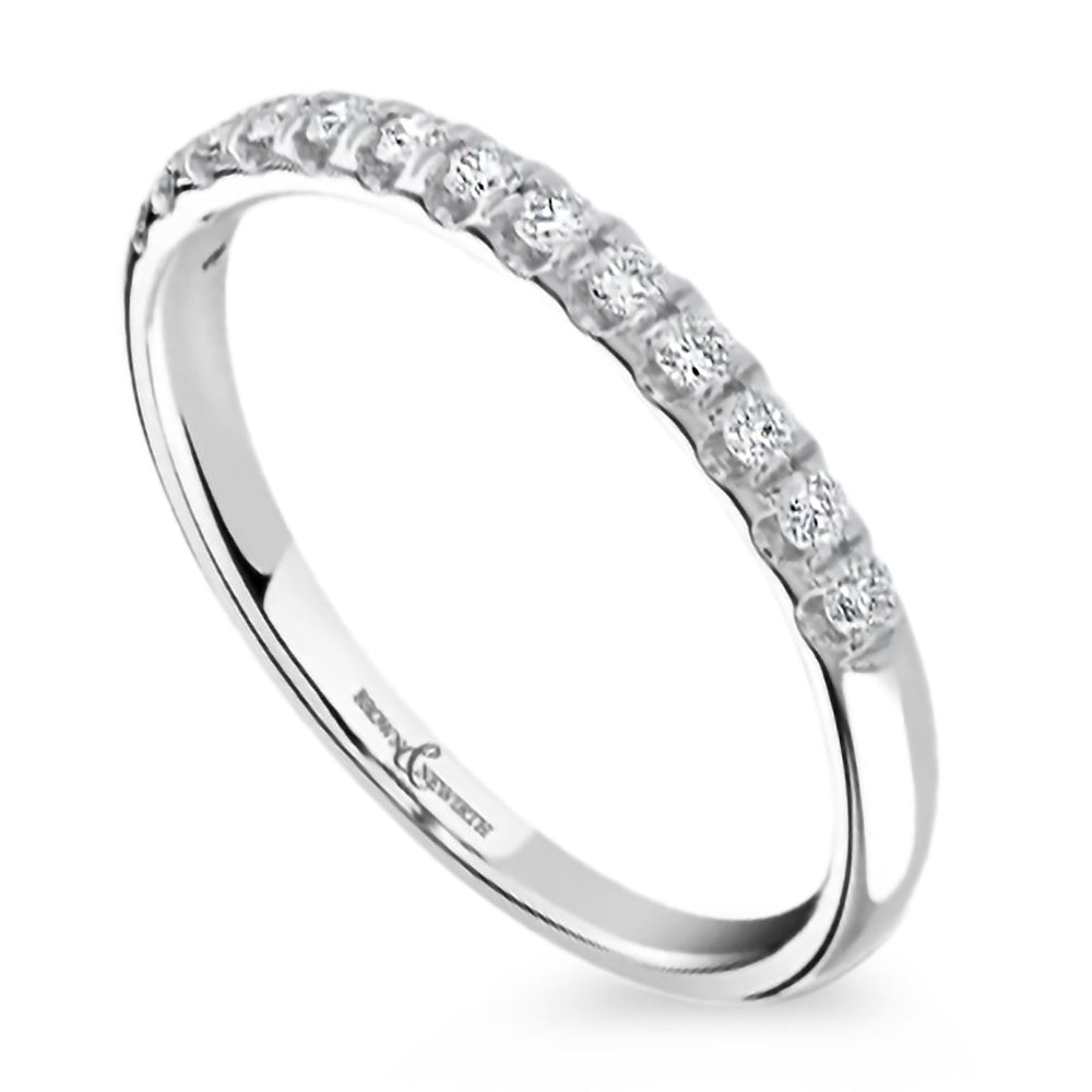 Platinum 0.20ct Round Brilliant Cut Diamond Claw Set Half Eternity Ring