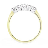 18ct Yellow Gold 0.50ct Five Diamond Eternity Ring